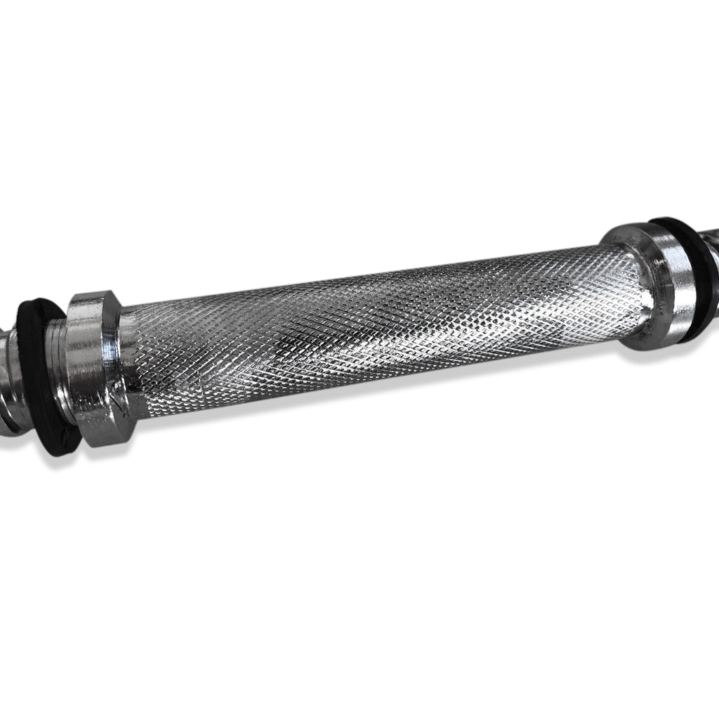 14" Standard Threaded Chrome Dumbbell Handles with round Collars, Pair