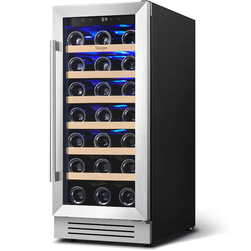 15-In W 33 -Bottles Stainless Steel Built-In/Freestanding Indoor Wine Cooler