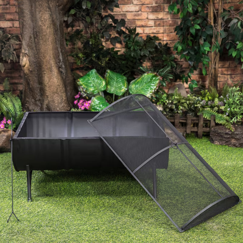 35.5-In W Iron Oval Portable Wood-Burning Fire Pit