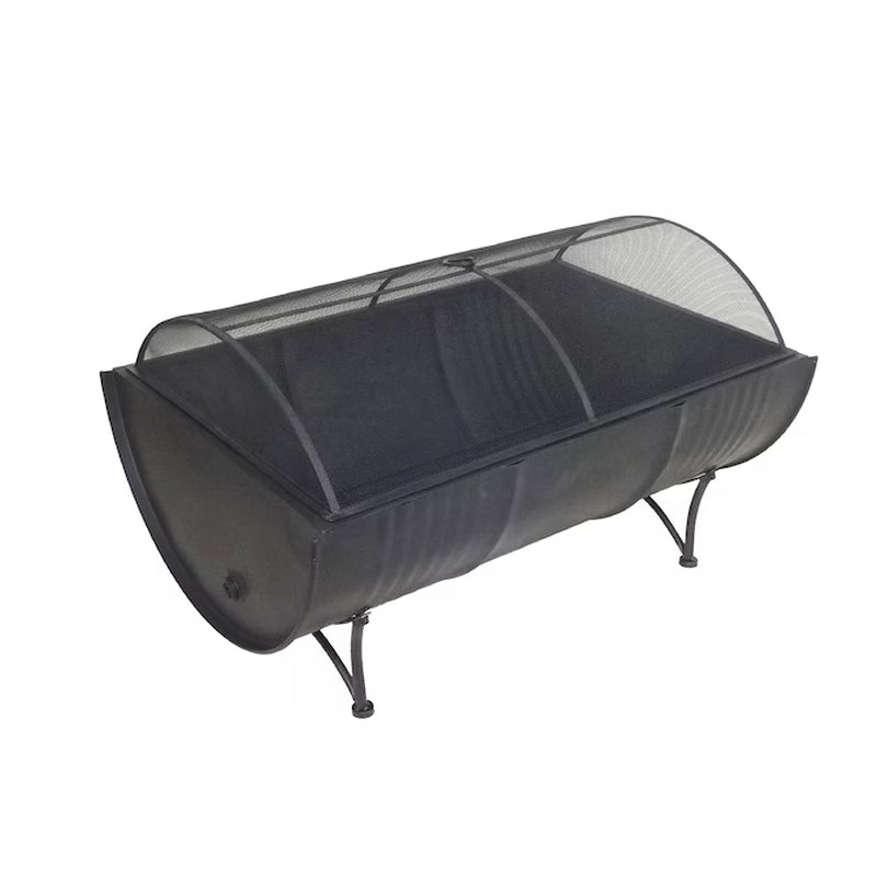 35.5-In W Iron Oval Portable Wood-Burning Fire Pit