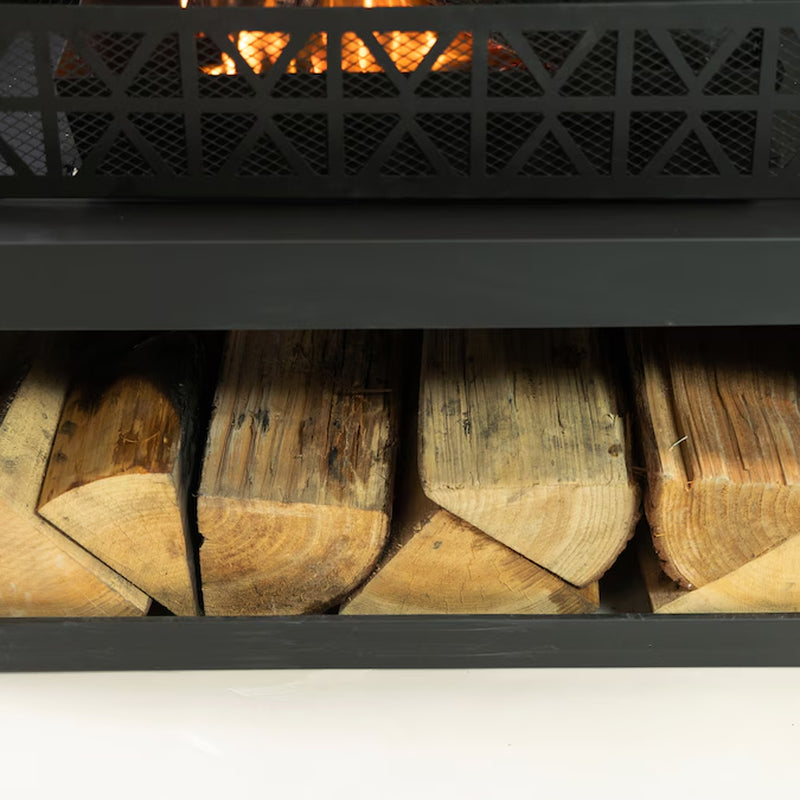 32.3-In W Steel Rectangle Portable Wood-Burning Fire Pit