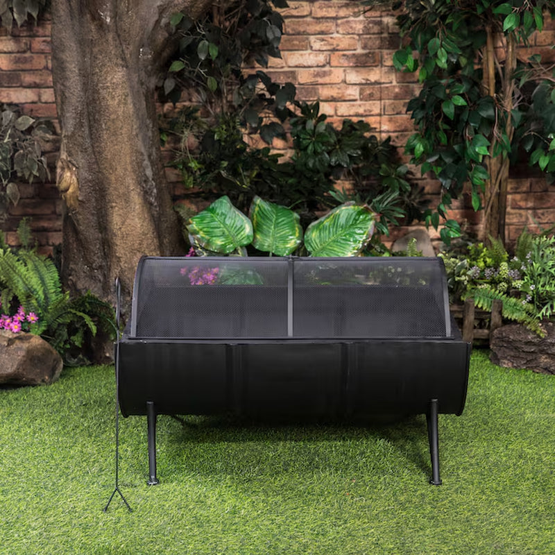 35.5-In W Iron Oval Portable Wood-Burning Fire Pit