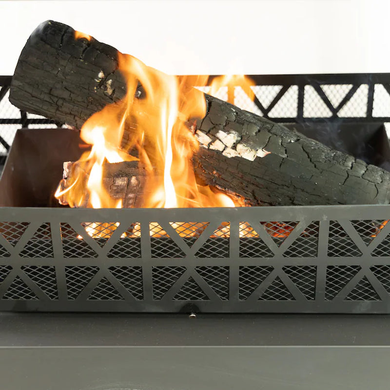 32.3-In W Steel Rectangle Portable Wood-Burning Fire Pit
