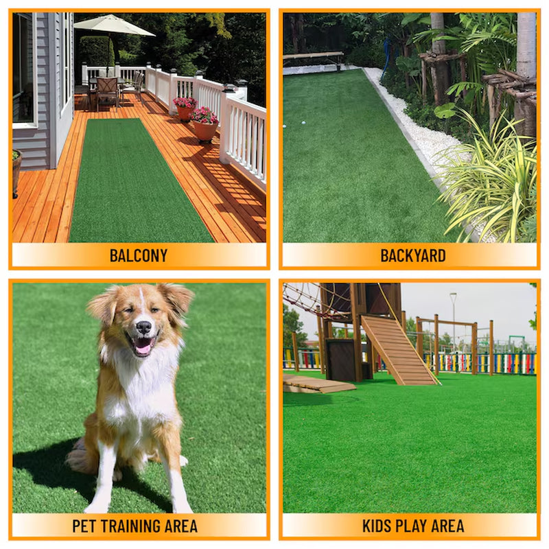 Artificial Grass 2X8 Fake Grass Turf Rug for Patio Lawn Landscape 1.8-Ft X 8-Ft Artificial Grass