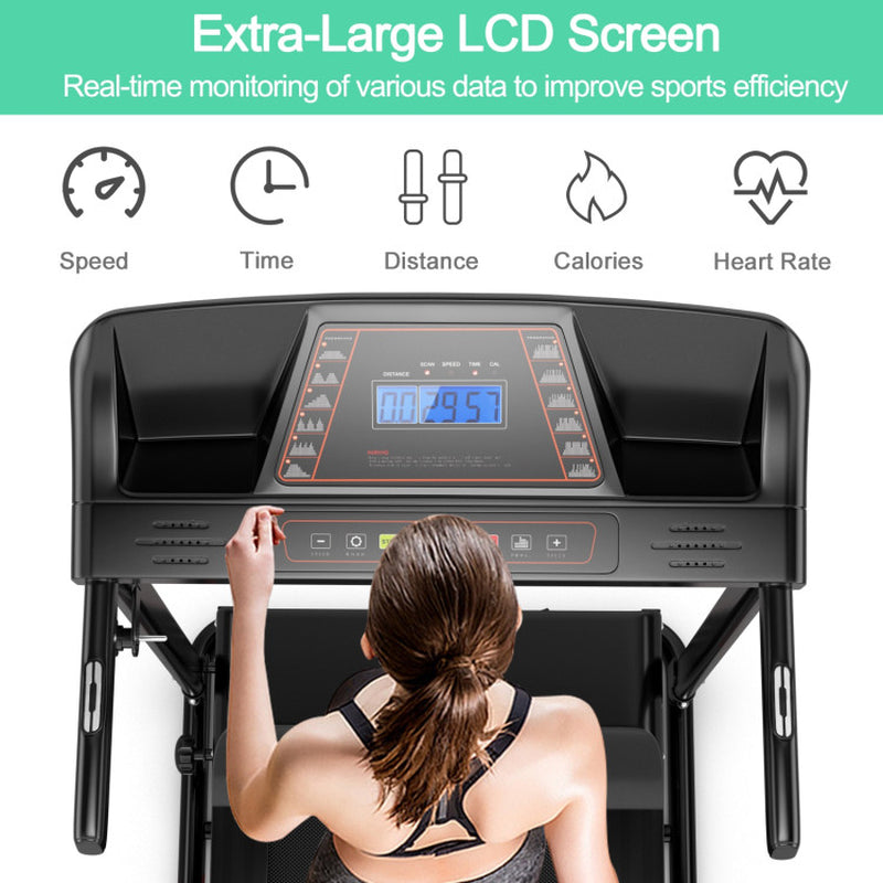 1.0 HP Foldable Treadmill Electric Support Mobile Power