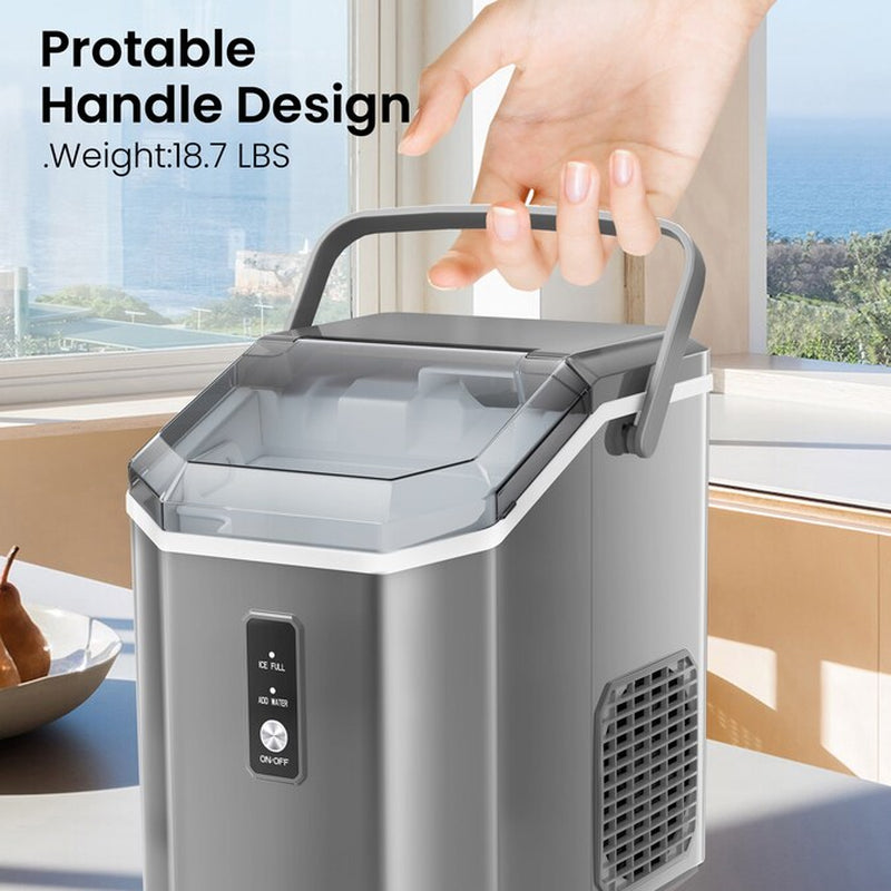 33-Lb Ice per Day Countertop or Portable Nugget/Pebble Ice Maker ( Grey )