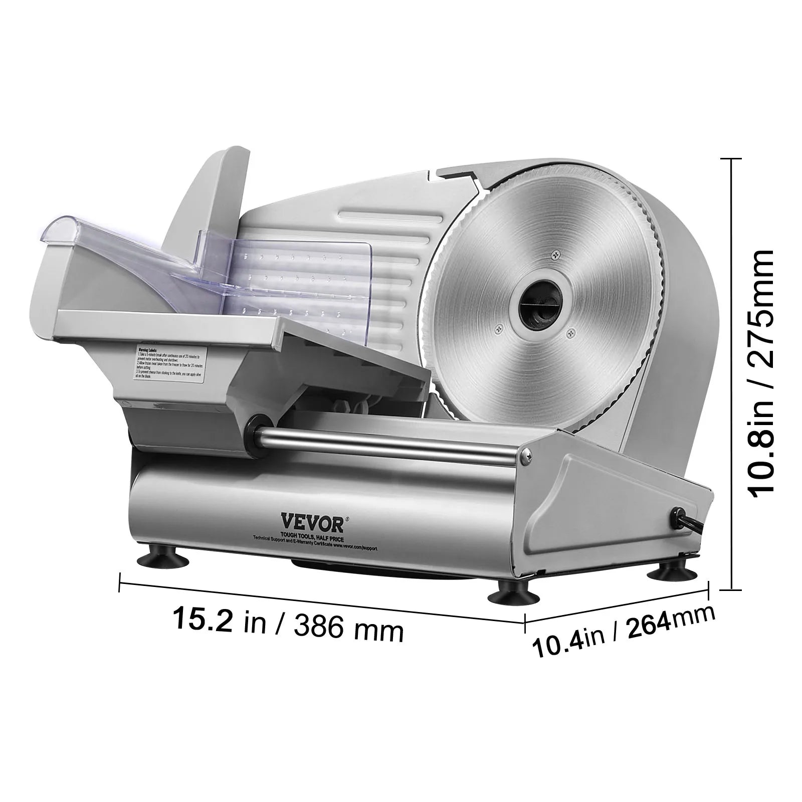 Succebuy Meat Slicer Electric Deli Food Slicer SUS 420 Stainless Steel Blade and Blade Guard Adjustable Thickness for Home Use