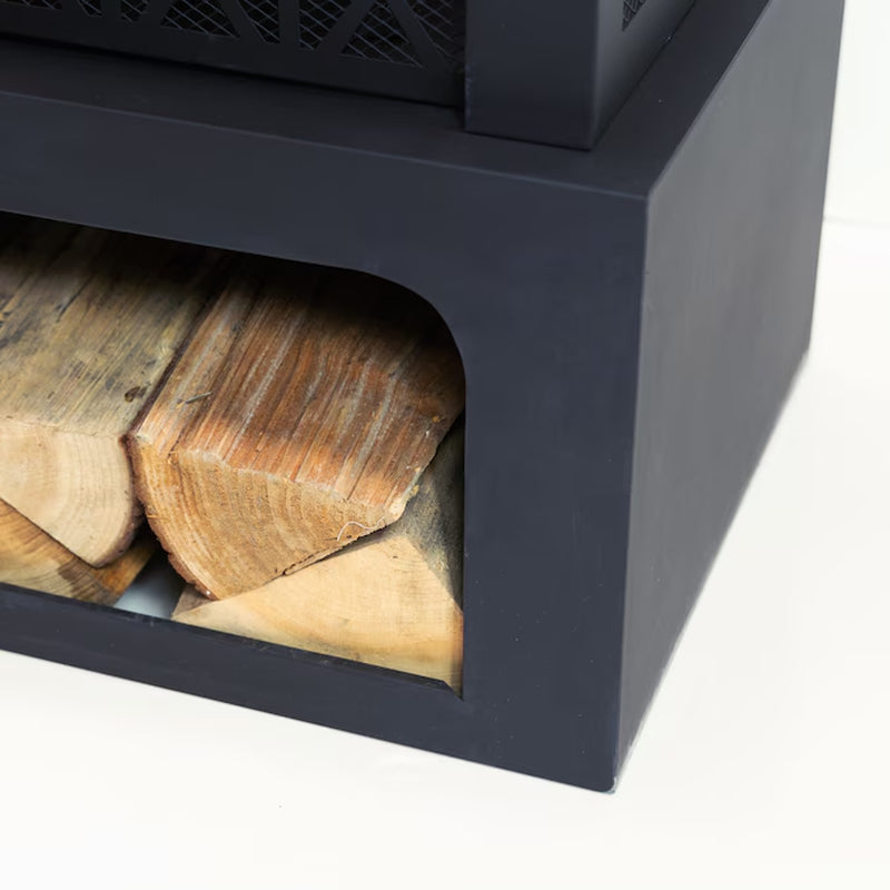 32.3-In W Steel Rectangle Portable Wood-Burning Fire Pit