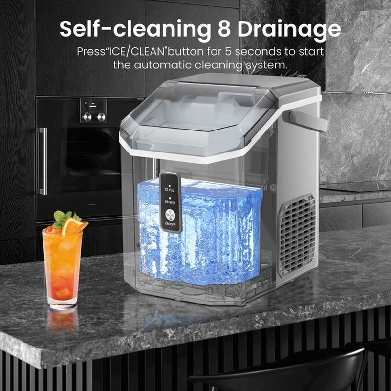 33-Lb Ice per Day Countertop or Portable Nugget/Pebble Ice Maker ( Grey )