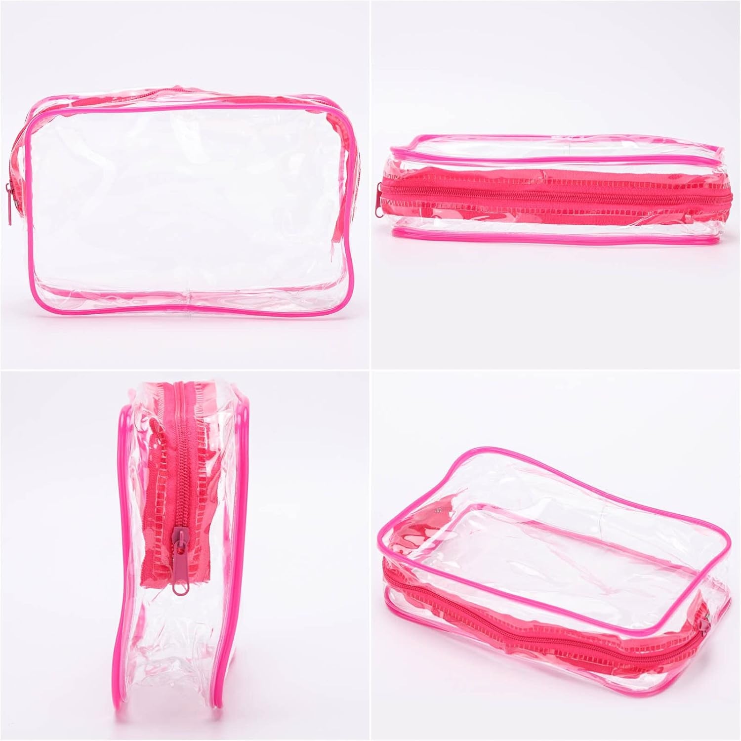 10 Pcs Clear Cosmetic Bags Small Makeup Bags Portable Waterproof Travel Toiletry Bags Colorful Organizer, 7.5"X 4.8"X 2.3"