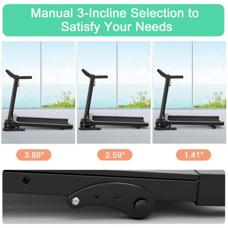 1.0 HP Foldable Treadmill Electric Support Mobile Power