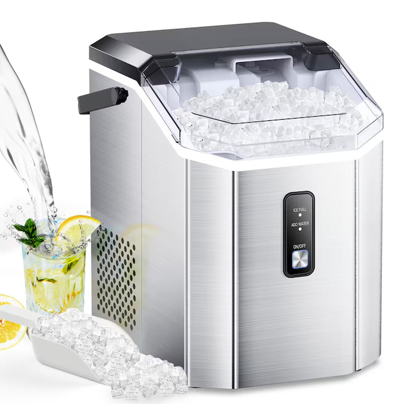 33-Lb Ice per Day Countertop or Portable Nugget/Pebble Ice Maker ( Grey )