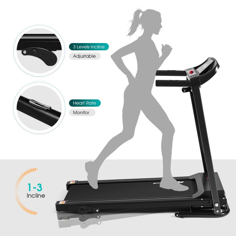1.0 HP Foldable Treadmill Electric Support Mobile Power