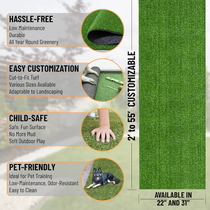 Artificial Grass 2X8 Fake Grass Turf Rug for Patio Lawn Landscape 1.8-Ft X 8-Ft Artificial Grass