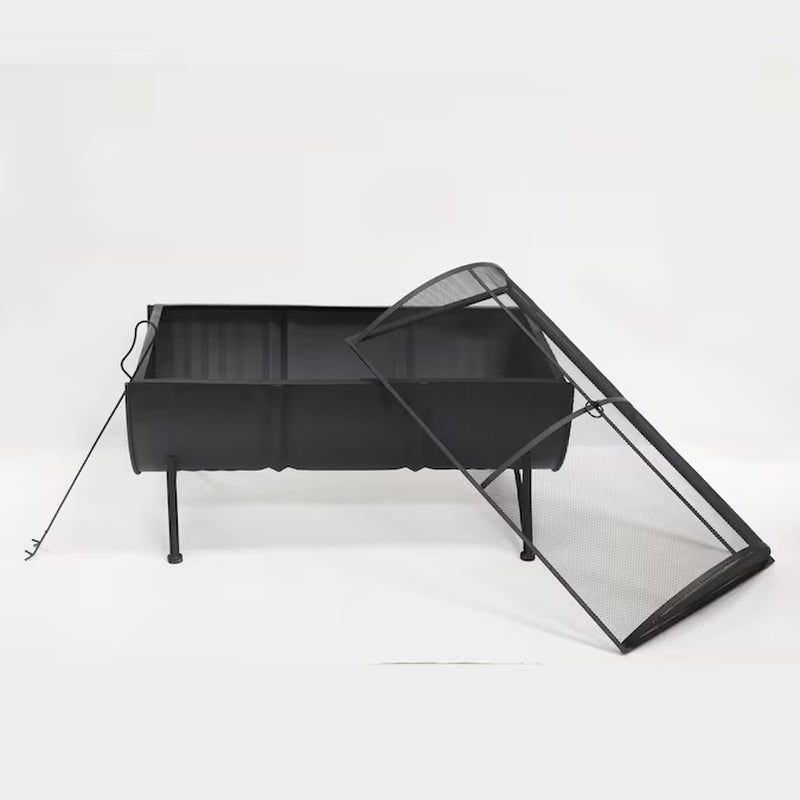 35.5-In W Iron Oval Portable Wood-Burning Fire Pit