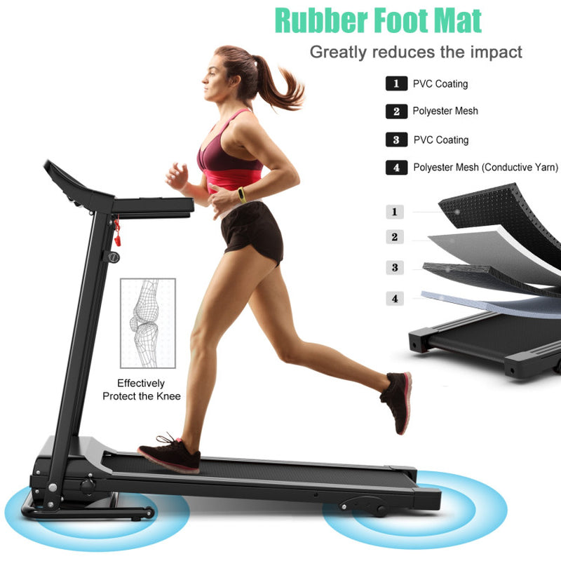 1.0 HP Foldable Treadmill Electric Support Mobile Power