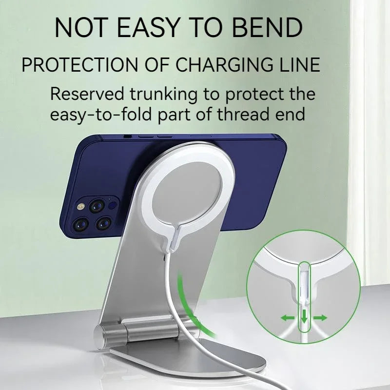 Wireless Charger Desktop Power Base Holder for Magsafe Stand Foldable Magnetic Wireless Phone Charger Holder ( without Charger)