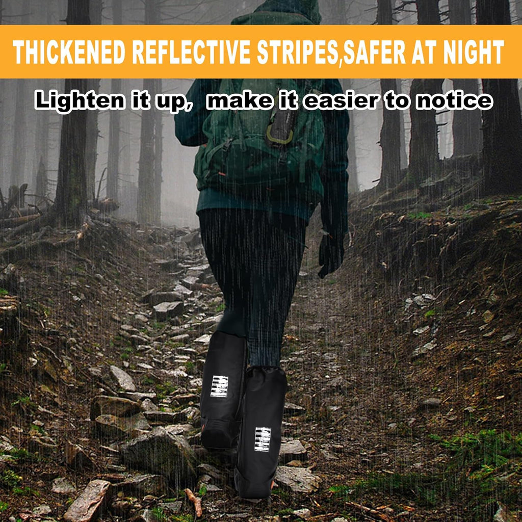 Waterproof Shoe Covers with Reflector, Unisex Rain Shoe Covers, Reusable Overshoes, Anti-Slip Durable PVC Shoe Covers（Large）