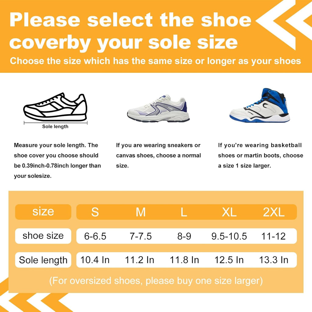 Waterproof Shoe Covers with Reflector, Unisex Rain Shoe Covers, Reusable Overshoes, Anti-Slip Durable PVC Shoe Covers（Large）