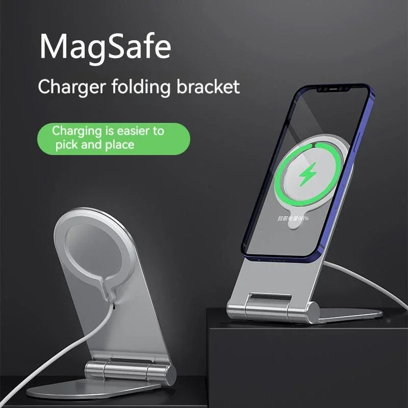 Wireless Charger Desktop Power Base Holder for Magsafe Stand Foldable Magnetic Wireless Phone Charger Holder ( without Charger)
