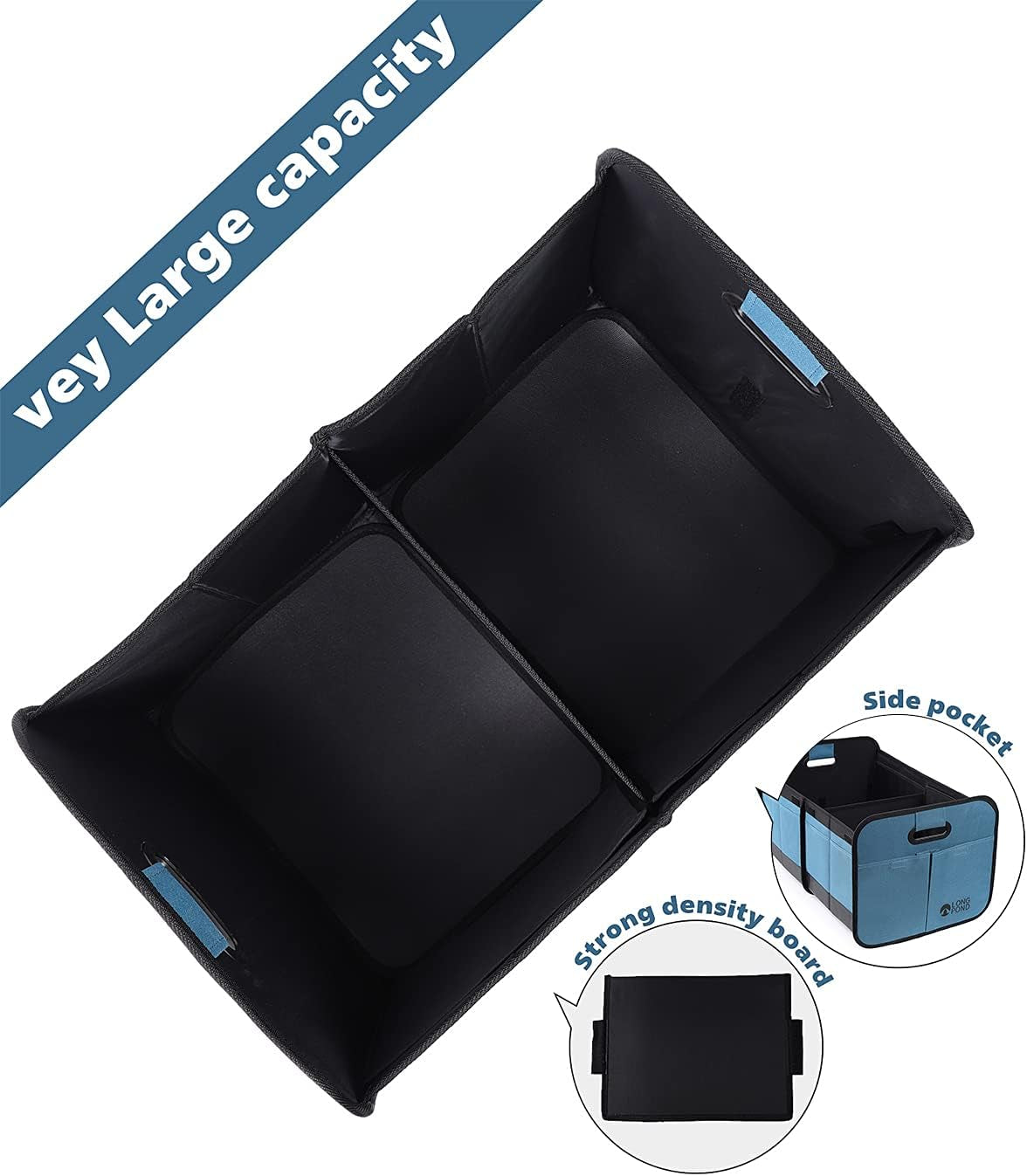 Car Trunk Organizer, Storage for Suvs or Sedans, Foldable Cargo Containers with 9 Pockets and Reinforced Handles, with Non-Slip Bottom, Collapsible Storage for Suvs, Sedans, or Any Cars